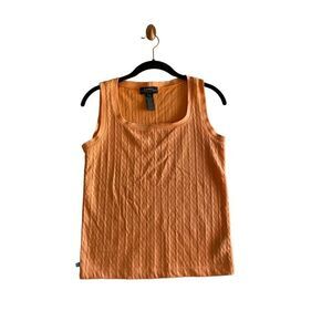 Ralph Lauren, women’s light orange sleeveless cableknit sweater size PS